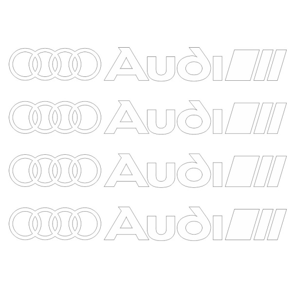 Set 4 Buc Sticker Etriere Audi Alb SE-AUDI1